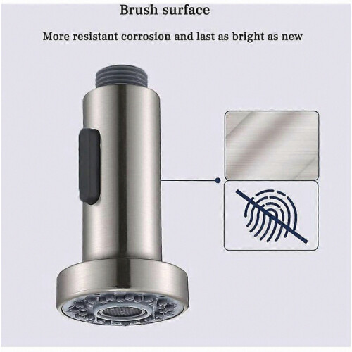2-Mode Kitchen Faucet Replacement Head, G1/2", Brushed 1