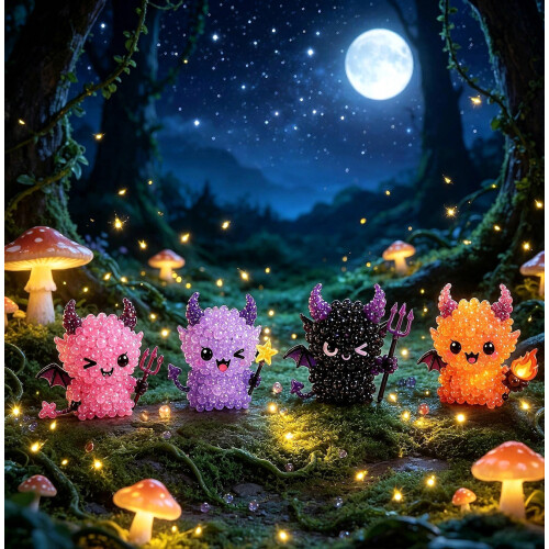 Κιτ DIY με χάντρες Glowing Fantasy Spirits - 3D Mini Elf - για λάτρεις των χειροτεχνιών και χαλαρωτι 1