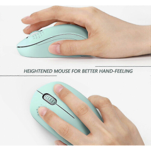 Wireless Mouse, 2.4G Noiseless Mouse with USB Receiver - For PC, Tablet, Windows Mint Green 2