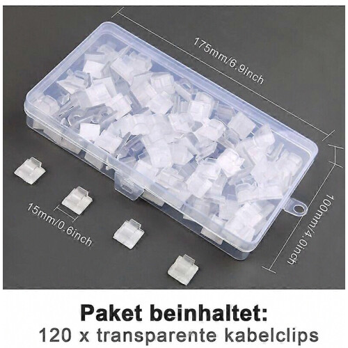 120 Pieces Cable Clips, Adhesive Cable Ties, Cable Organizer, Self-Adhesive Cable Clips, Electrical Cable Clips for Cable Management, Transparent 1