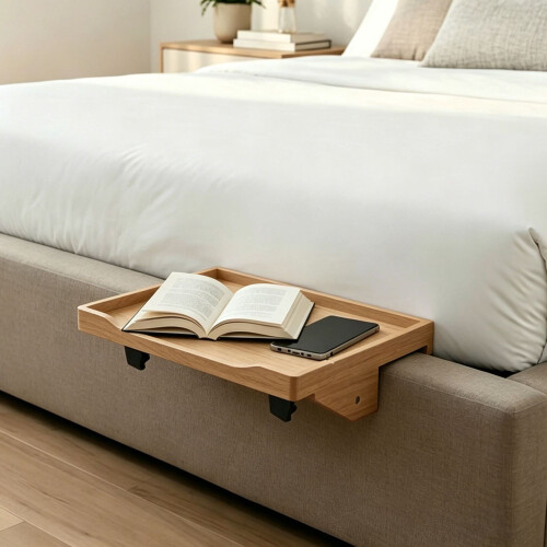 Bambusz éjjeli polc pohártartóval 2