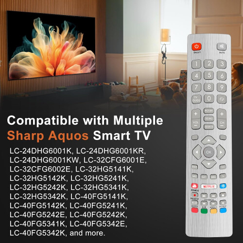 Ersatz Sharp TV-Fernbedienung, für Sharp Aquos TV mit 2 2