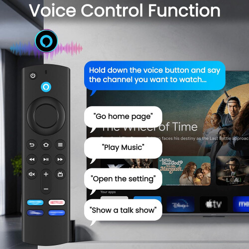 Replacement Telecomandă vocală generația a 3-a cu Voice Function fit pentru Smart TVs 4K/4K Max/Lite/Cube Stick, și fit pentru Smart TVs Cube 2