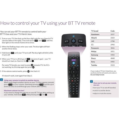 SmartTrader Genuine BT Youview Fjärrkontroll RC3124705/04B 2