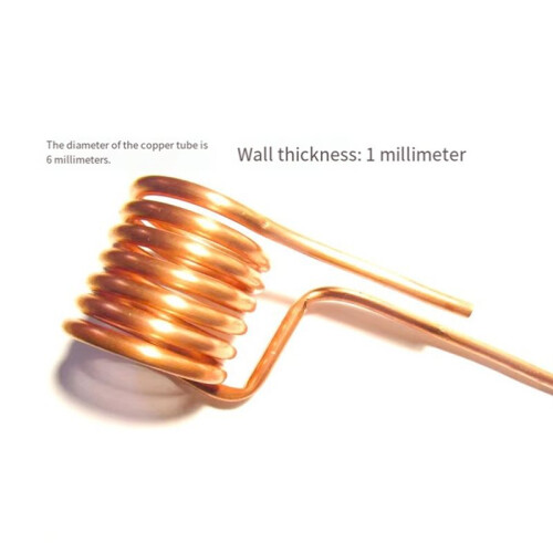 T2 Copper Tube Induction Heating Coil 6mm Outer Diameter Hardened Tapless Heating  DIY ZVS Coil 2