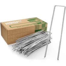 (25) GardenGloss Anti-Rust Steel Garden Stakes 100 Pack 150mm Landscape Anchors for Weed Barrier Fence Camping