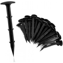 Deepton 50 Pack 10.5cm Black Ground Anchors, Weed Barrier Fabric Staples for Landscape, Garden Netting, Drainage Fabric