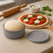 Szilikon pizzatészta-kelesztő dobozok fedéllel, 4 darabos készlet