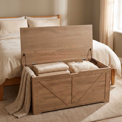 Pajta stílusú tárolópad, világosszürke, 100x40 cm, MDF 2