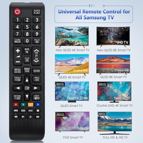 Replacement para Samsung TV Remote, Universal para Samsung Comando para Smart TVs, com Teletext Button 1