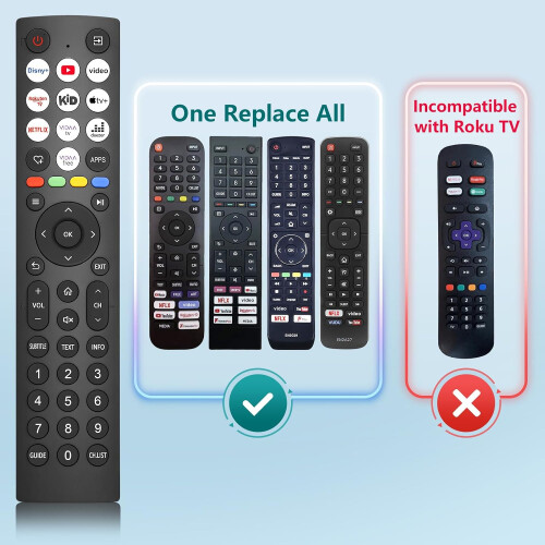 Til Hisense-TV-Remote-Control, Universel Erstatning til Hisense Smart TV, med 10 2