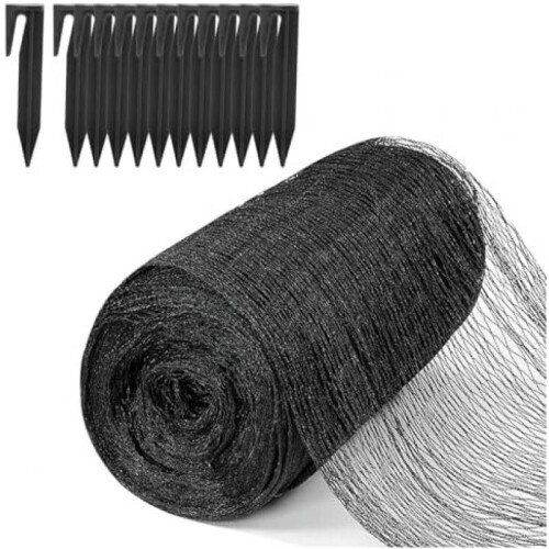 4x3m Pond Net Fine Mesh Polyethylene Bird Net with 12 Ground Anchors, Fruit Tree Net, Chicken Net, Balcony Net