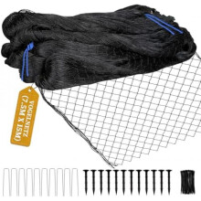 (6cm--7.5*15m) 15m x 15m Bird Protection Net 6cm Fine Mesh Garden Pond Balcony Cat Net UV Resistant Fruit Tree Leaf Net with 6 Ground Anchors