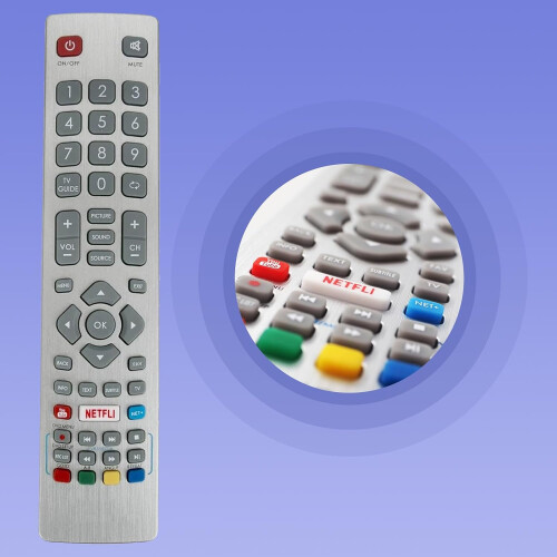 New Replacement Sharp TV Remote Control for Sharp Smart TV with F-Play Netflix buttons - No Setup Required 1