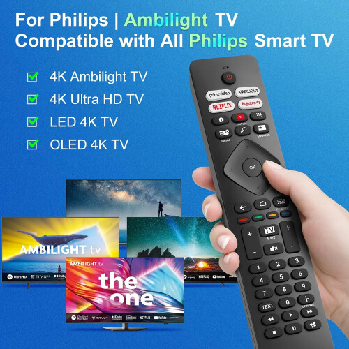 Pre Philips-TV-Remote-Control, Universal pre All Philips TV, s Ambilight Button 1