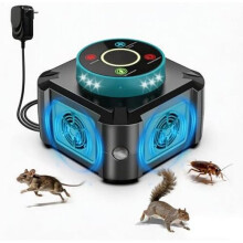 Ultrasonic Rodent Repeller 4 Modes Indoor Outdoor Electronic Mouse Rat Deterrent for Attic House Warehouse Basement Garage Office