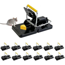 12 Pack Rat Traps with Upgraded Spring, Reusable Rodent Snap Traps for Indoor Outdoor, Highly Sensitive Mouse Catcher