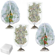 Yolistar 4 Pack Insect Bird Barrier Netting with Zipper and Drawstring 1x1.2m Garden Protect Net for Fruit Trees Vegetables Plants Flowers