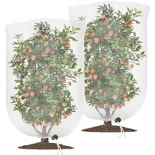 (100 x 150 cm) 2 Pack Plant Protection Net with Drawstring, Insect Bird Barrier Mesh for Vegetables Flowers, 80x100cm