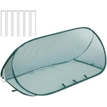 Foldable Pop-up Garden Protection Net Fine Mesh with Ground Nails Plant Cover for Greenhouse Yard Patio Raised Bed Seedlings