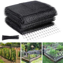 (4×10M) WEXFFU 4x10m Bird Netting Garden Protective Net for Fruit Trees Vegetables Plants Flowers Ponds with 50 Zip Ties Black