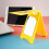 Desk Phone Stand with Warning Sign & Mirror, Foldable Portable Creative Desktop Decoration 2