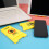 Desk Phone Stand with Warning Sign & Mirror, Foldable Portable Creative Desktop Decoration 3