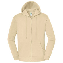 (3XL, Desert Sand) Fruit of the Loom Mens Iconic Premium Hooded Sweat Jacket
