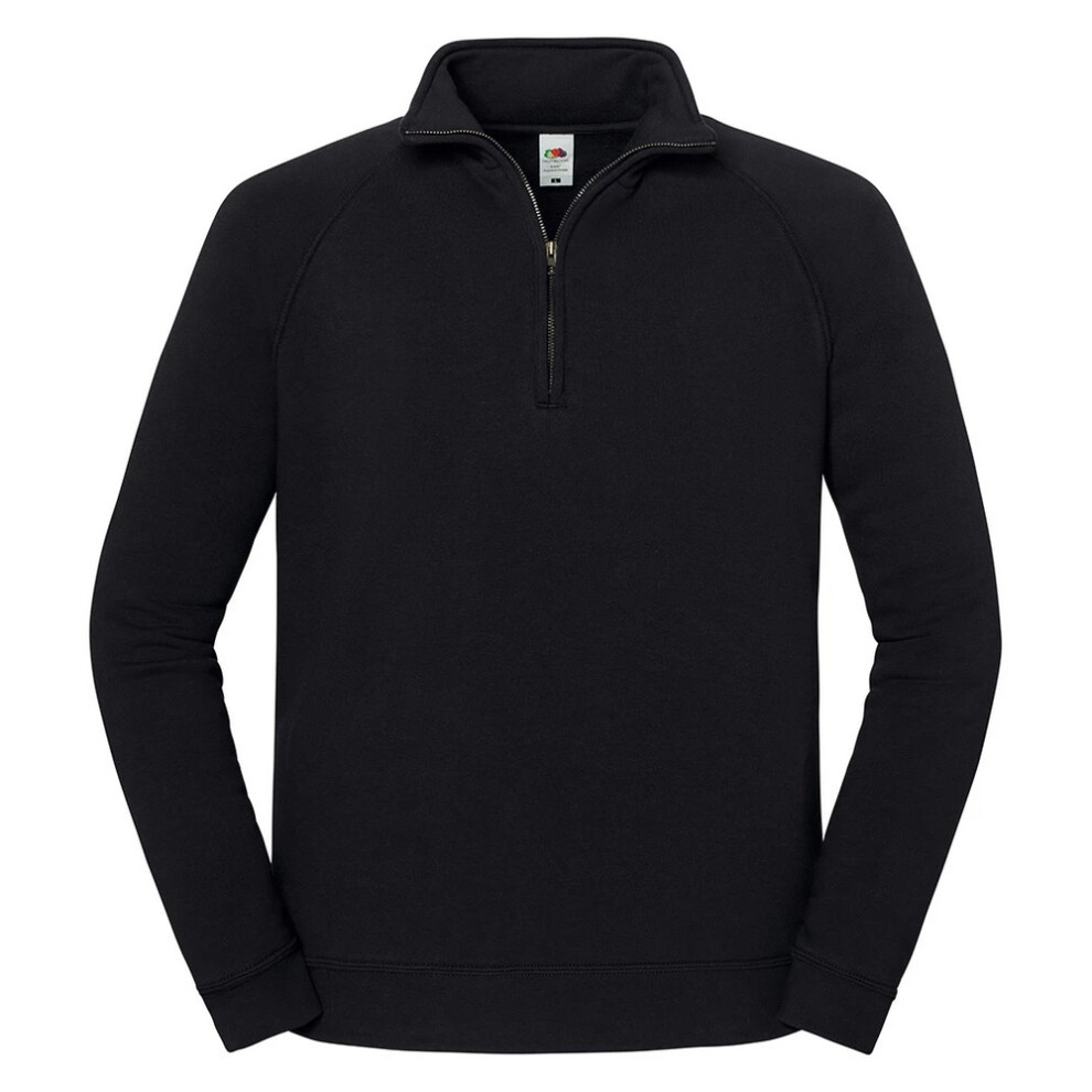 Fruit Of The Loom (4Xl, Black) Mens Iconic Premium Half Zip Sweatshirt