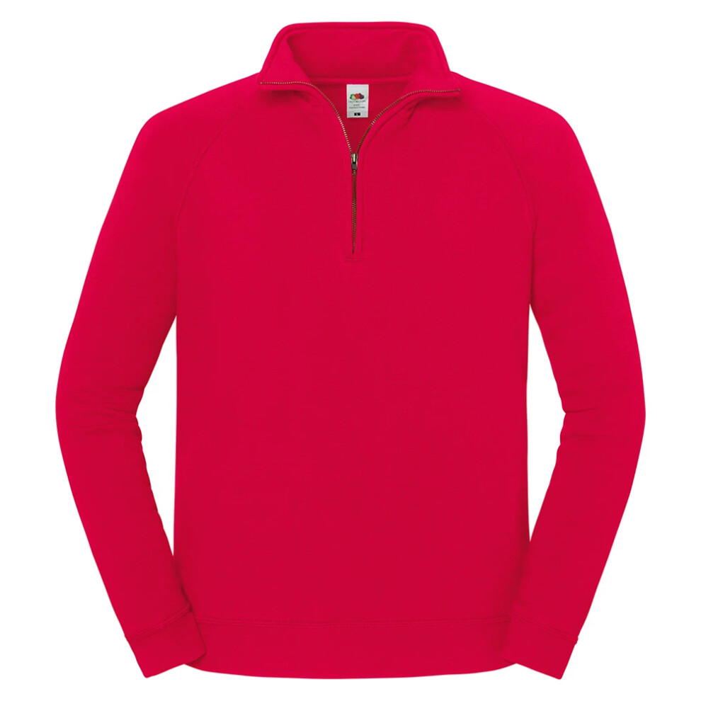 Fruit Of The Loom (3Xl, Red) Mens Iconic Premium Half Zip Sweatshirt