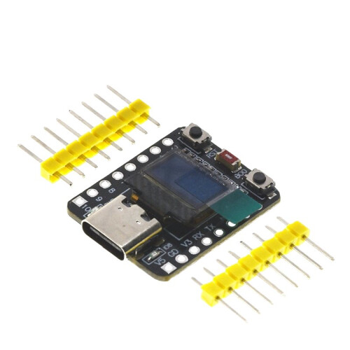 Placa de Desenvolvimento ESP32-C3  com Tela OLED de 0,42 Polegadas (72x40) 2.4G WiFi BLE5.0, USB Tipo-C, Preta