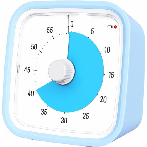 Visual Timer for Kids and Adult, 60-Min Countdown Timer,Cute Timer with Silicone Case for Homeschool Study Lightblue