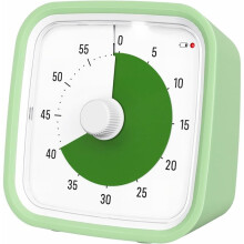 Visuele Timer voor Kinderen en Volwassenen, 60-Minuten Afteltimer, Schattige Timer met Siliconen Hoesje voor Thuisonderwijs, Lichtgroen