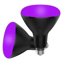 BR30 UV Black Light Bulbs 2 Pack for Glow Party -15W E26 UVA 385-410 Nm, LED Blacklight Flood Light Bulb