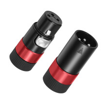 3Pin XLR Connectors Speaker Plug Adapter Speaker Connector Speaker Audio Cable Adapter with Twist Lock Black+Red