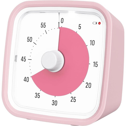 Visual Timer for Kids and Adult, 60-Min Countdown Timer,Cute Timer with Silicone Case for Homeschool Study Lightpink