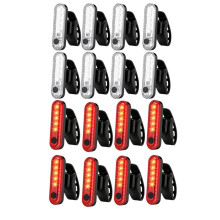 16 Pack Bicycle Light Rechargeable Bike Light USB Rechargeable LED Bike Light Front Headlight and Rear Bicycle Light