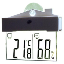 Termometro/Igrometro Digitale da Finestra con Ventosa, Ampio Display LCD, Stazione Meteorologica per Interni Ed Esterni, Temperatura Camera da Letto.