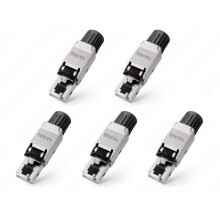 CAT8/CAT7/CAT6A RJ45 Toolless Ethernet Cable Connector Shielded Network Cable Plug for 22-24AWG STP Lan Cable C6A