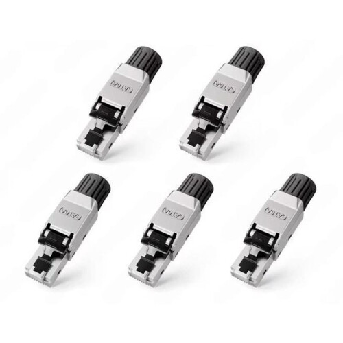 CAT8/CAT7/CAT6A RJ45 Toolless Ethernet Cable Connector Shielded Network Cable Plug for 22-24AWG STP Lan Cable C6A