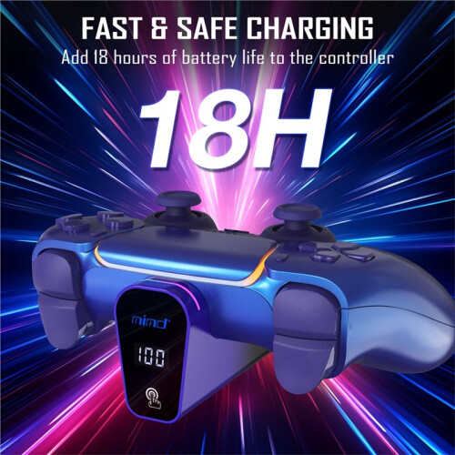 MIMD for PS5 Controller Charging Battery 2000mAh USB Type C Battery LED Display Charge Kit Gaming Accessories B 1