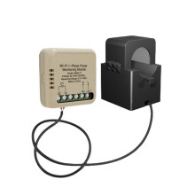 Tuya WiFi 1-Phase Power Meter 100A Monitoring Module Bidirectional with Current Transformer Sensor Clamp