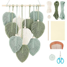 DIY Woven Kit - Kit (Includes Cotton Cord, Wooden Beads, and Scissors), Suitable for Home Wall Decor