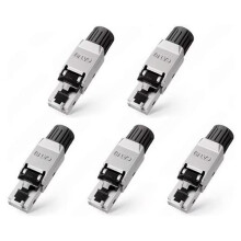 CAT8/CAT7/CAT6A RJ45 Toolless Ethernet Cable Connector Shielded Network Cable Plug for 22-24AWG STP Lan Cable C8