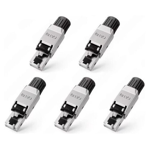 CAT8/CAT7/CAT6A RJ45 Toolless Ethernet Cable Connector Shielded Network Cable Plug for 22-24AWG STP Lan Cable C8 1
