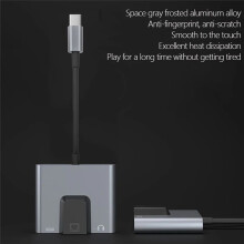 Type-C to Ethernet LAN Network Adapter Hub USB C to 3.5mm Audio PD Fast Charging Docking Station for Laptop Mobile Phone