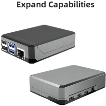 Behuizing voor Raspberry Pi 4: Aluminium Metalen Behuizing, Schuifbaar Magnetisch Deksel, Passieve Koeling, Koelblok, Optionele Ventilator voor Pi 4 B