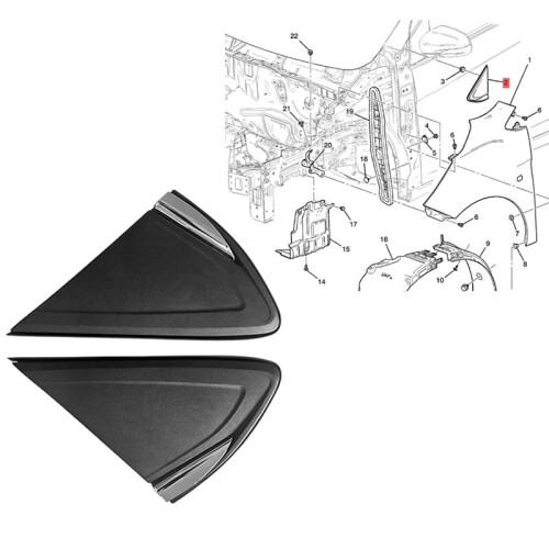 Car Rearview Mirror Triangle Panel Trim Chrome for  Spark 2016-2022  Upper Mirror Molding Left 42345001 2