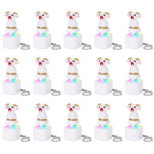 15PCS Little Goat Button Keychain Rechargeable Clicker Toy Stress Relief Sound&Colorful LED Light Cute Gadget for Adults