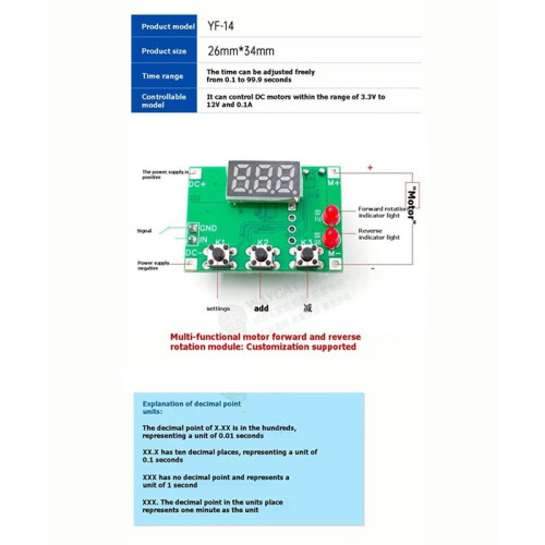 Motor Forward and Reverse Controller Automatic Cycle Timing Delay Module Signal Trigger Control Board 2